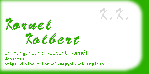 kornel kolbert business card