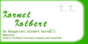 kornel kolbert business card